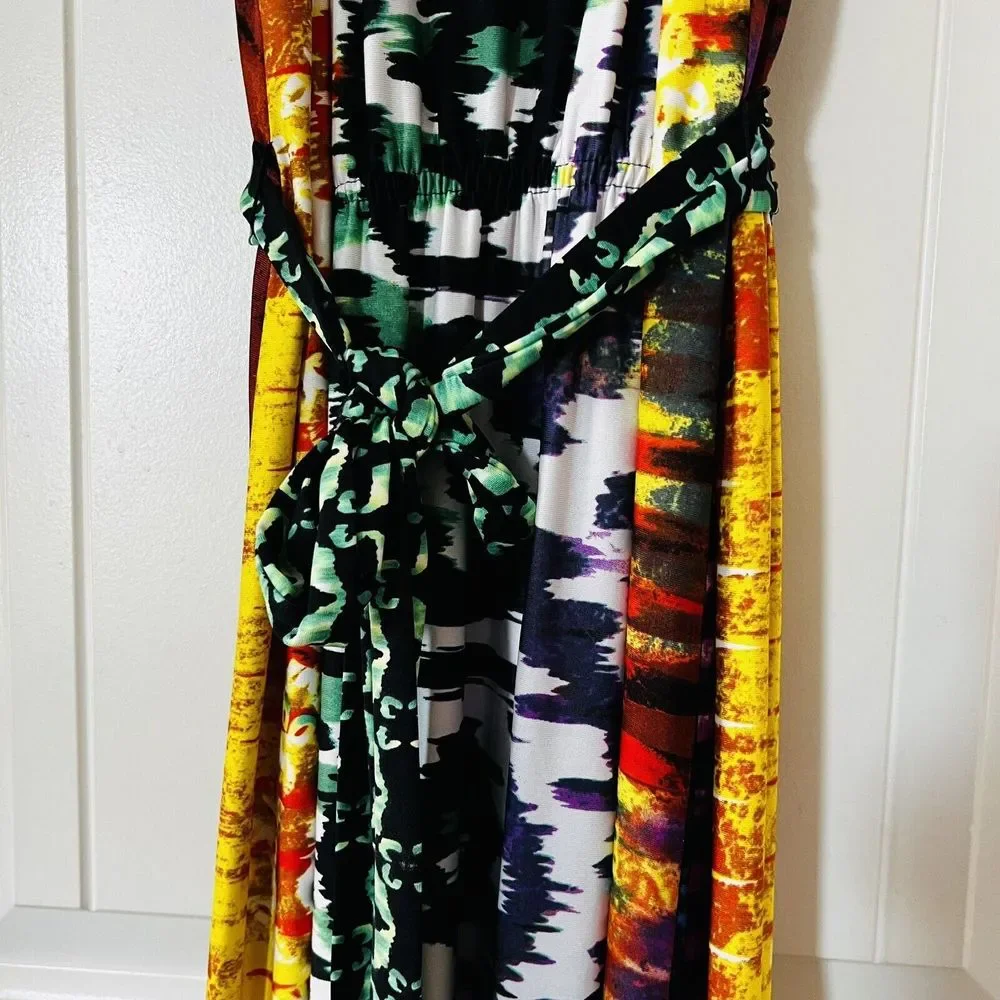 Roz & Ali Sleeveless Embellished Beaded Maxi Dress Plus Size 10 Multicolor - Picture 7 of 15